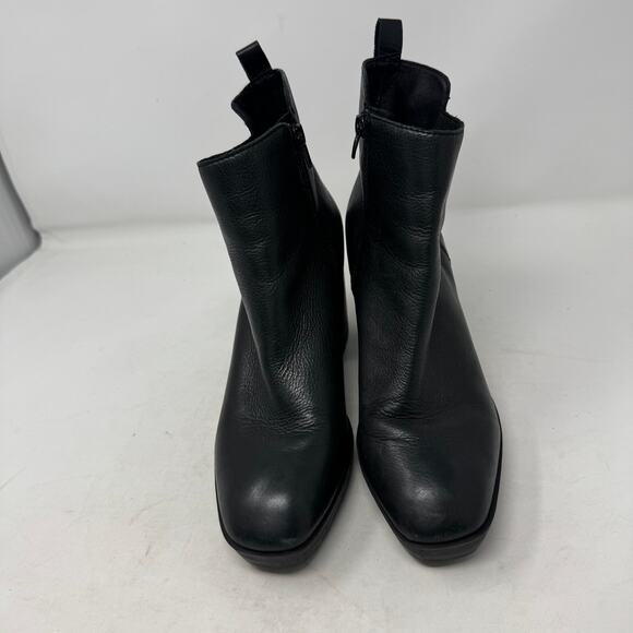 Lucky Brand Women’s Size 9.5 Black Leather Block Heel Ankle Boots Booties - Picture 4 of 14